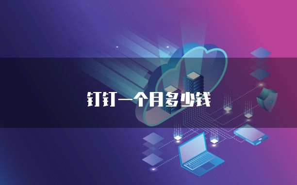 钉钉一个月多少钱