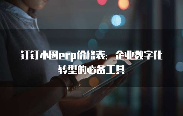 钉钉小圈erp价格表:企业数字化转型的必备工具