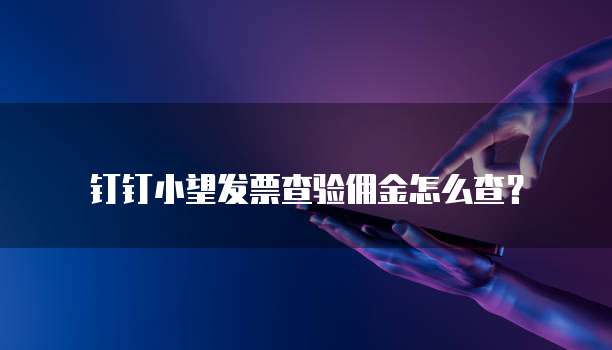 钉钉小望发票查验佣金怎么查?