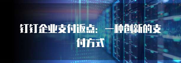 钉钉企业支付返点:一种创新的支付方式