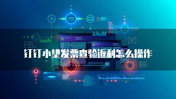 钉钉小望发票查验返利怎么操作