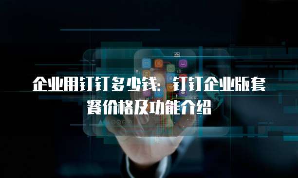 企业用钉钉多少钱：钉钉企业版套餐价格及功能介绍
