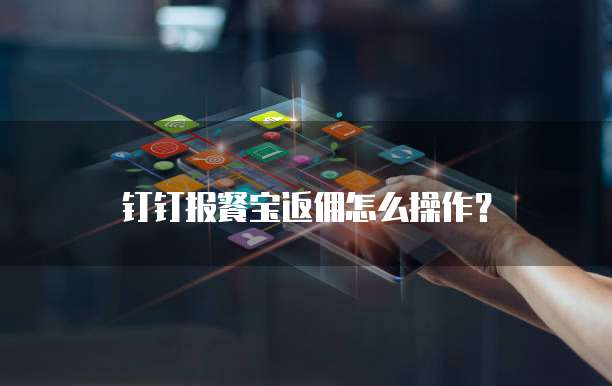 钉钉报餐宝返佣怎么操作?