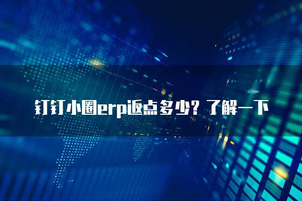 钉钉小圈erp返点多少?了解一下