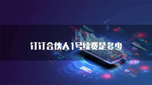 钉钉合伙人1号续费是多少