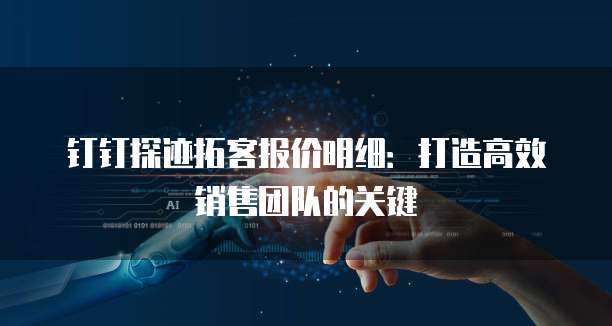 钉钉探迹拓客报价明细:打造高效销售团队的关键