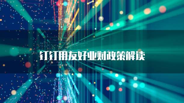 钉钉用友好业财政策解读