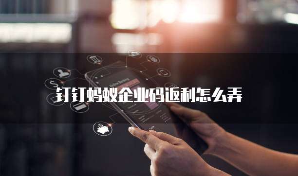 钉钉蚂蚁企业码返利怎么弄