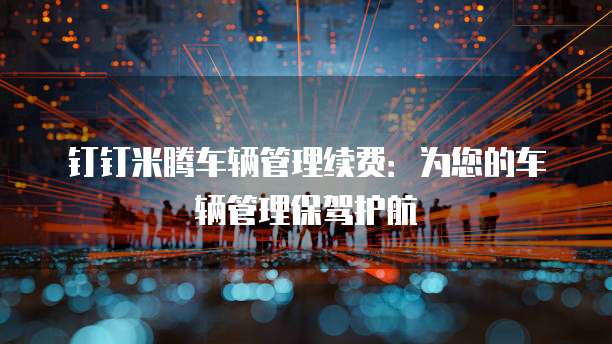 钉钉米腾车辆管理续费:为您的车辆管理保驾护航