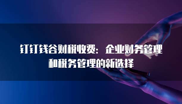 钉钉钱谷财税收费:企业财务管理和税务管理的新选择