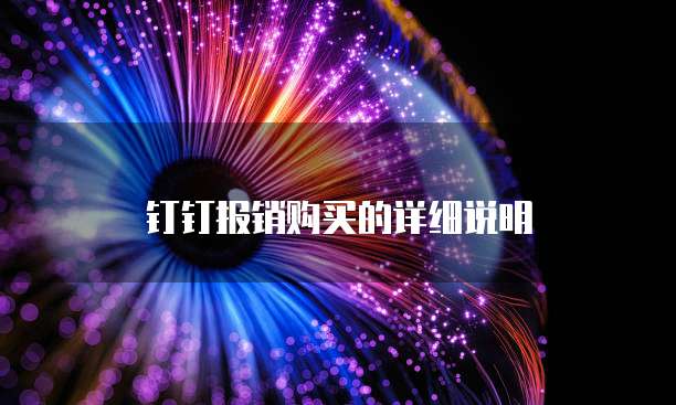 钉钉报销购买的详细说明