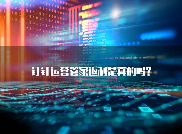 钉钉运营管家返利是真的吗?