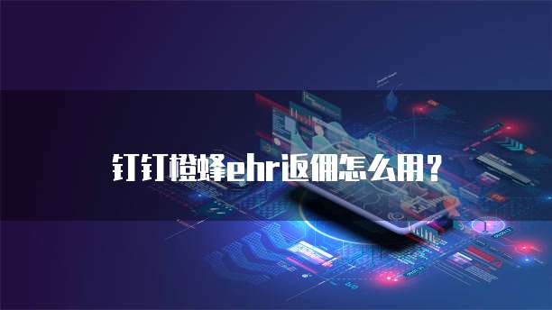 钉钉橙蜂ehr返佣怎么用？