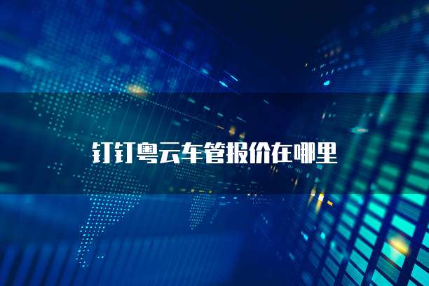 钉钉粤云车管报价在哪里