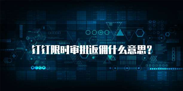 钉钉限时审批返佣什么意思?