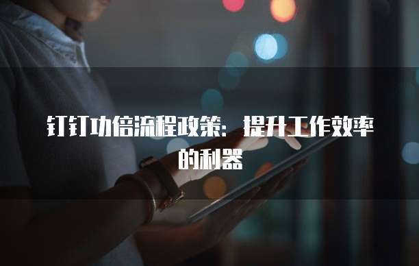 钉钉功倍流程政策:提升工作效率的利器