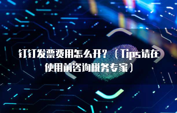 钉钉发票费用怎么开?(Tips请在使用前咨询税务专家)