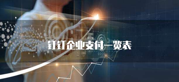 钉钉企业支付一览表