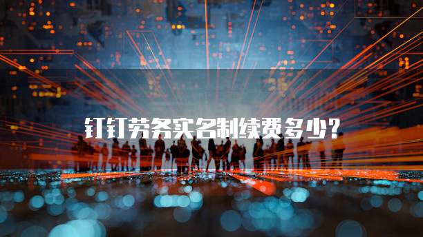 钉钉劳务实名制续费多少？
