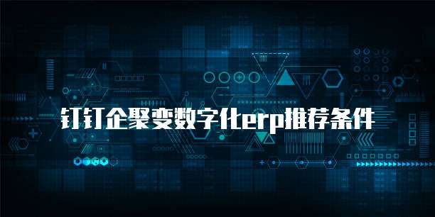 钉钉企聚变数字化erp推荐条件