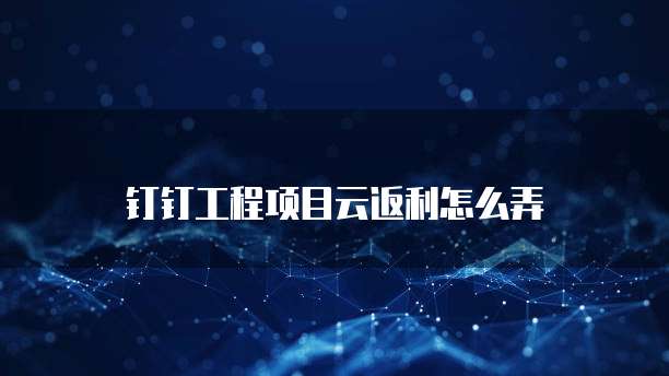 钉钉工程项目云返利怎么弄
