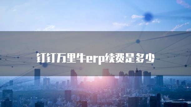 钉钉万里牛erp续费是多少