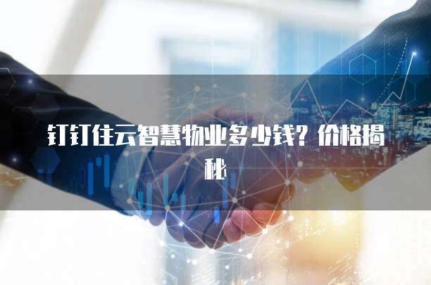 钉钉住云智慧物业多少钱?价格揭秘