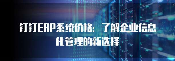 钉钉ERP系统价格:了解企业信息化管理的新选择