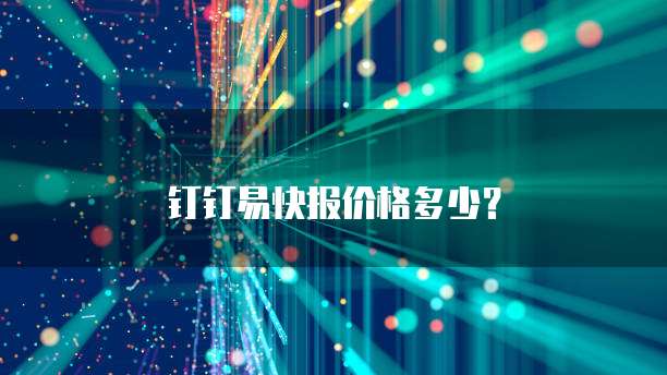 钉钉易快报价格多少?
