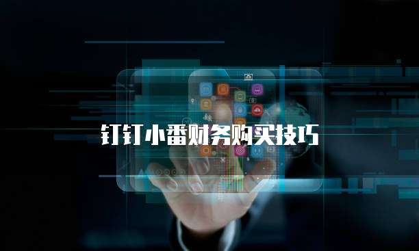 钉钉小番财务购买技巧