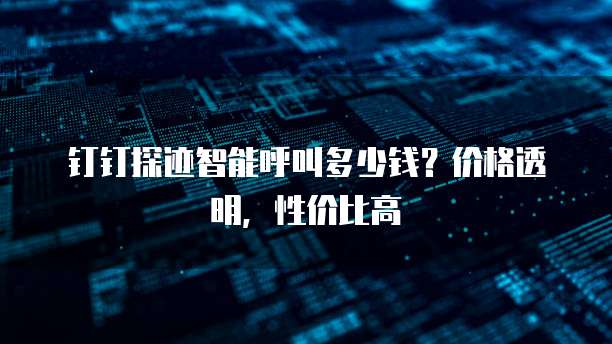 钉钉探迹智能呼叫多少钱?价格透明,性价比高