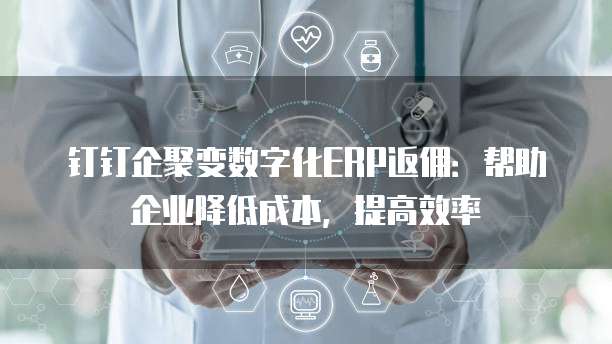 钉钉企聚变数字化ERP返佣:帮助企业降低成本,提高效率