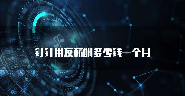 钉钉用友薪酬多少钱一个月