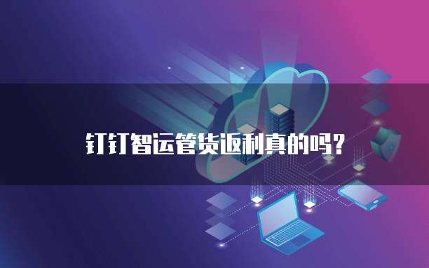 钉钉智运管货返利真的吗?