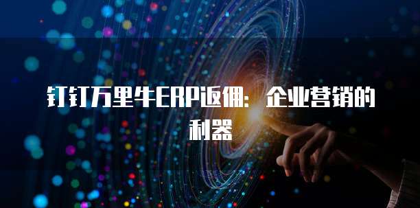 钉钉万里牛ERP返佣:企业营销的利器