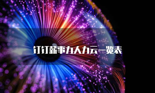 钉钉薪事力人力云一览表