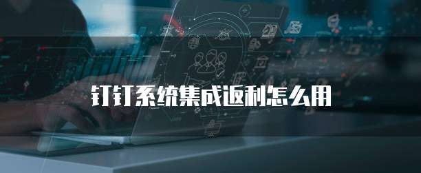 钉钉系统集成返利怎么用