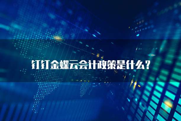 钉钉金蝶云会计政策是什么?