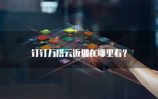 钉钉万搭云返佣在哪里看?