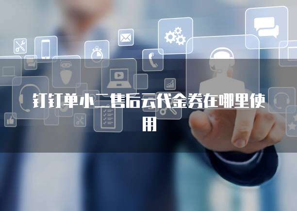 钉钉单小二售后云代金券在哪里使用