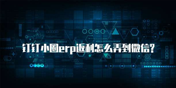 钉钉小圈erp返利怎么弄到微信?