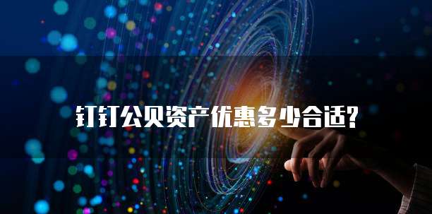 钉钉公贝资产优惠多少合适?