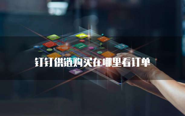 钉钉供链购买在哪里看订单