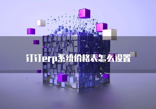 钉钉erp系统价格表怎么设置