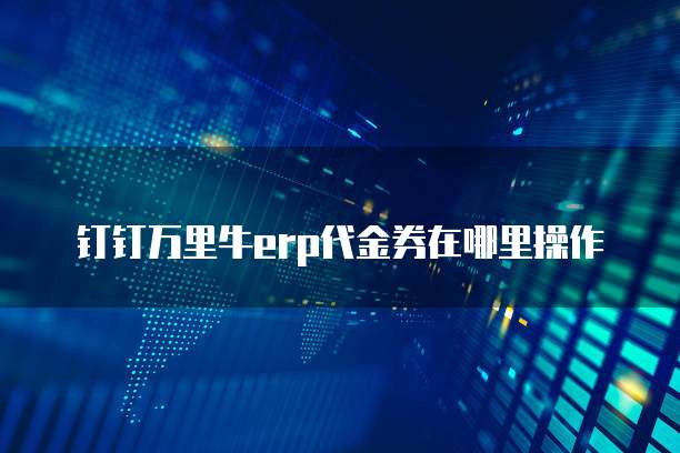 钉钉万里牛erp代金券在哪里操作