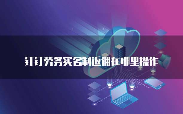 钉钉劳务实名制返佣在哪里操作