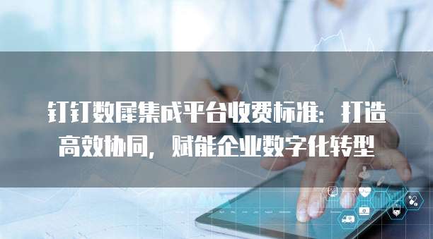 钉钉数犀集成平台收费标准：打造高效协同，赋能企业数字化转型