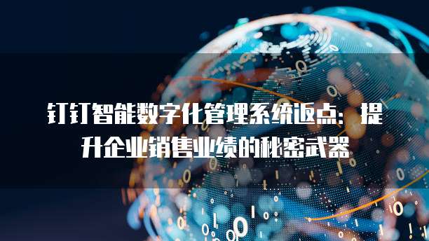 钉钉智能数字化管理系统返点:提升企业销售业绩的秘密武器