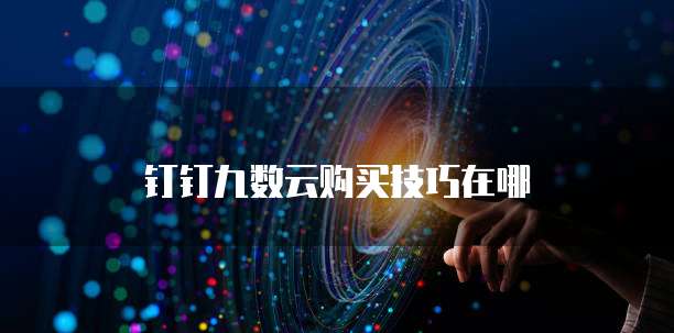 钉钉九数云购买技巧在哪