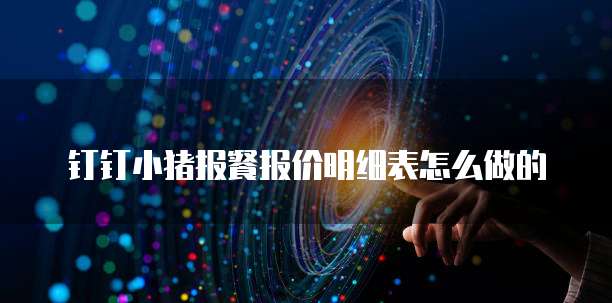 钉钉小猪报餐报价明细表怎么做的